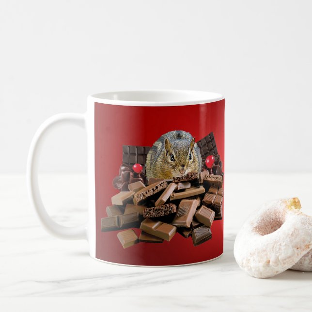 Mug Chocolat de jour le plus doux Chipmunk (Avec donut)
