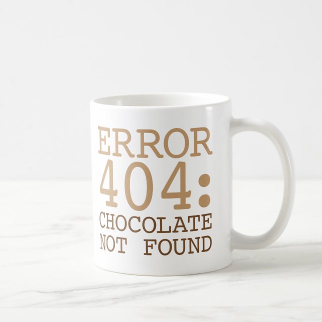 Mug Chocolat de l'erreur 404 non trouvé (Droite)