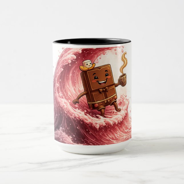 Mug Chocolat de surf mignon et café fraise rose  (Centre)