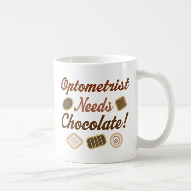 Mug Chocolat (drôle) d'optométriste (Droite)