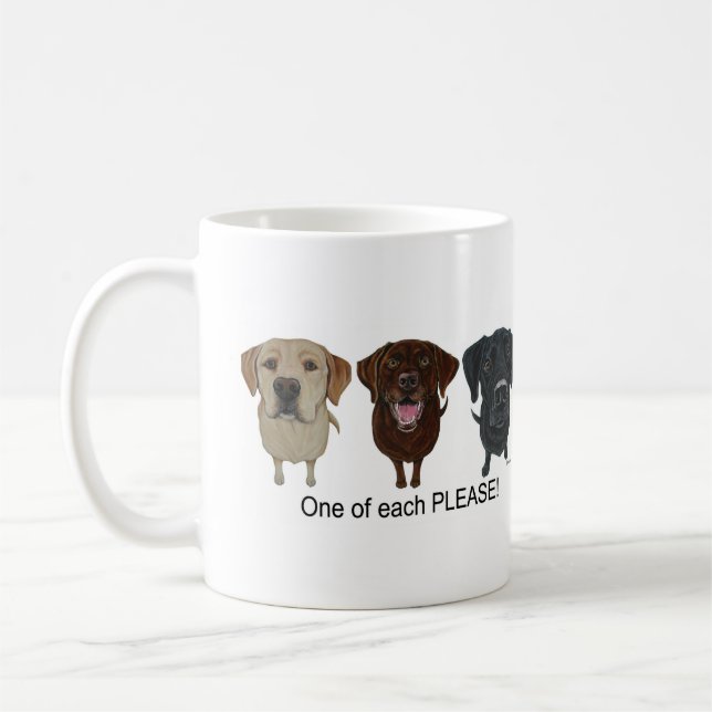 Mug Chocolat, jaune et noir Labrador Retriever (Gauche)