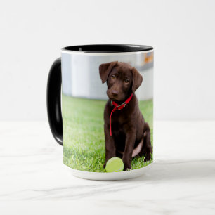 Mug Chocolat Labrador Puppy Avec Tennis Ball