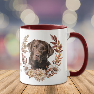 Mug Chocolat Labrador Retriever Automne Wreath