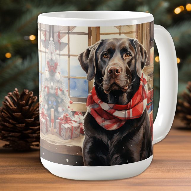 Mug Chocolat Labrador Retriever Christmas Chien chiot (Créateur téléchargé)