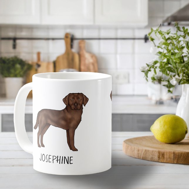 Mug Chocolat Labrador Retriever Cute Lab Nom personnal (Créateur téléchargé)