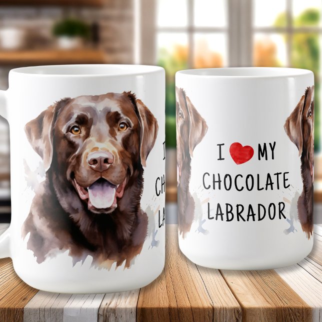 Mug Chocolat Labrador Retriever - J'aime mon chien (Créateur téléchargé)
