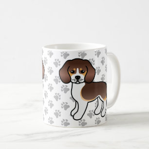 Mug Chocolat Tricolor Beagle Cartoon Chien & Pâtes