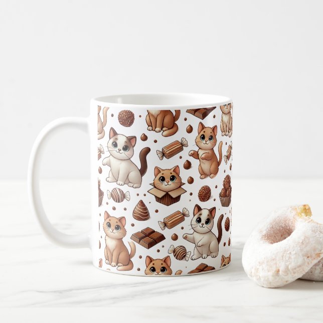 Mug Chocolats mignons et boue de chocolat (Avec donut)