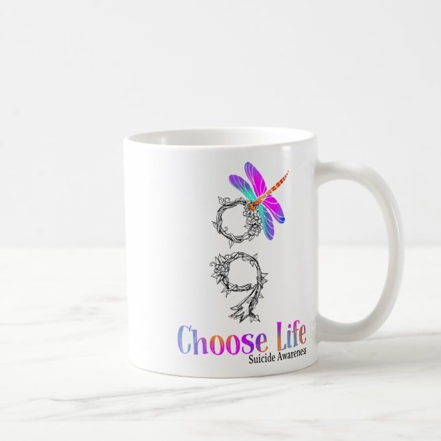 Mug Choisir un dragon de sensibilisation au suicide (Droite)