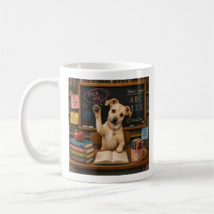 Mug Choisis-moi ! Chien d'école mignon levant la patte