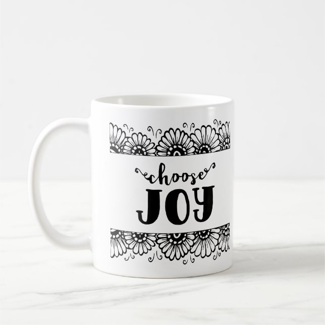 Mug Choisissez Joy Citation Inspirationnelle Cute Tour (Gauche)