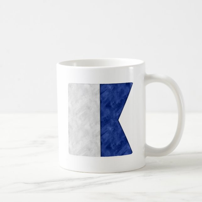Mug Choose from 26 Watercolor Nautical Maritime Flags (Droite)