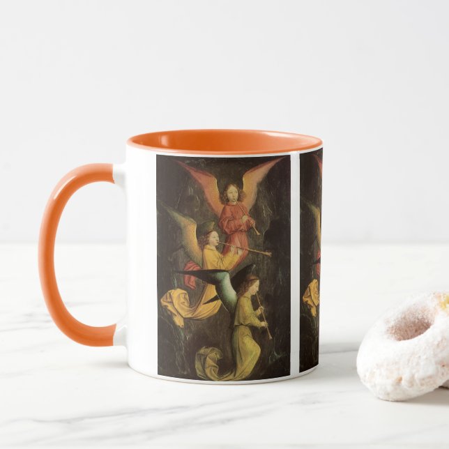 Mug Chorale des anges de Simon Marmion, Art Renaissanc (Avec donut)