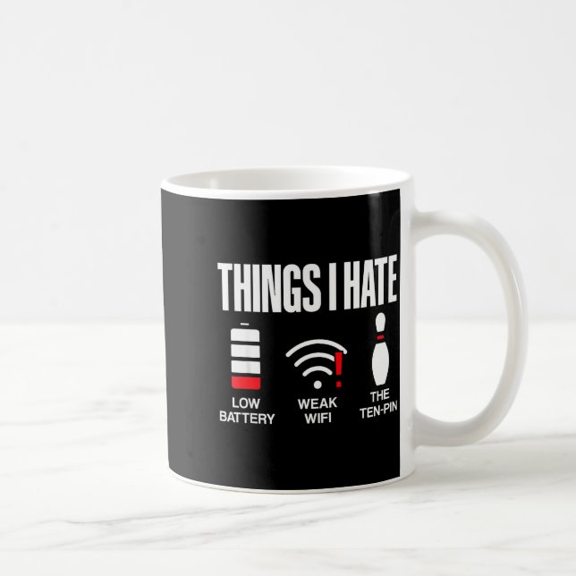 Mug Choses d'informatique que je déteste Faible Batter (Droite)