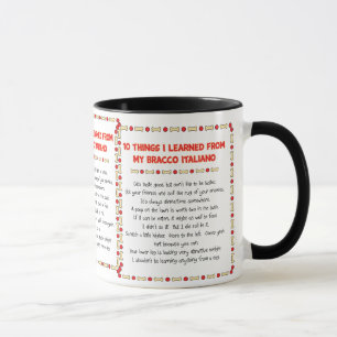 Mug Choses drôles I appris de mon Bracco Italiano