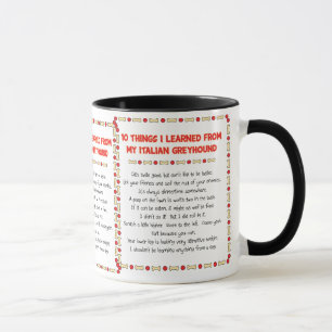 Mug Choses drôles I appris de mon lévrier italien