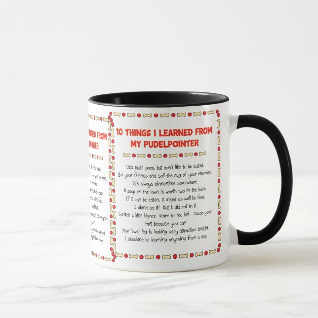 Mug Choses drôles I appris de mon Pudelpointer (Droite)