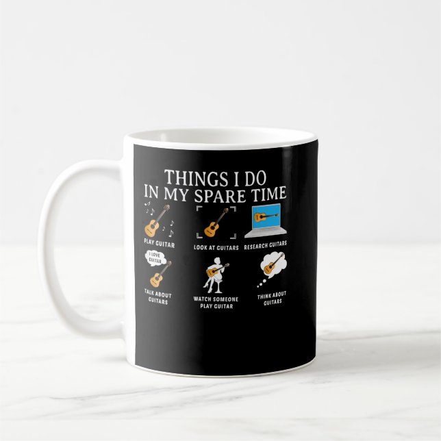 Mug Choses que je fais dans mon temps libre Guitare (Gauche)