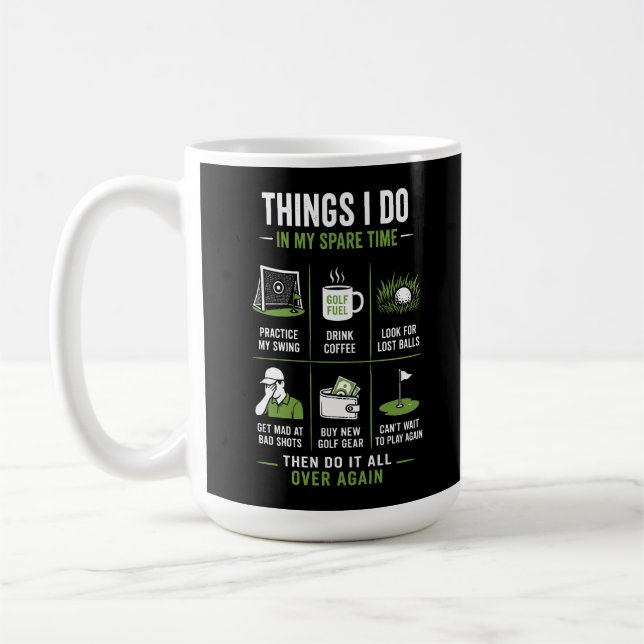 Mug Choses que je fais pendant mon temps libre au golf (Gauche)