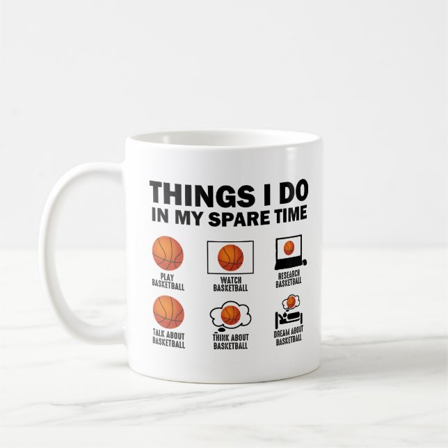 Mug Choses que je fais pendant mon temps libre Basketb (Gauche)