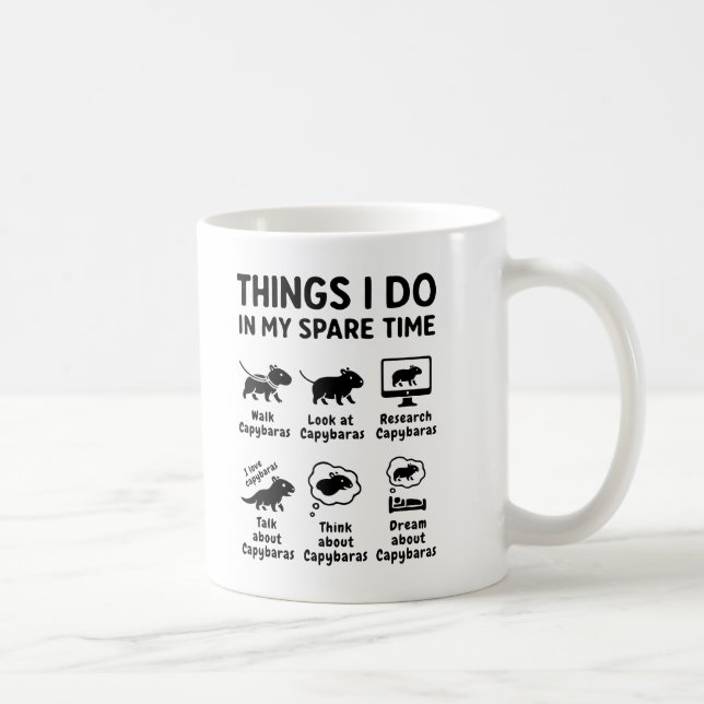 Mug Choses que je fais pendant mon temps libre Capybar (Droite)