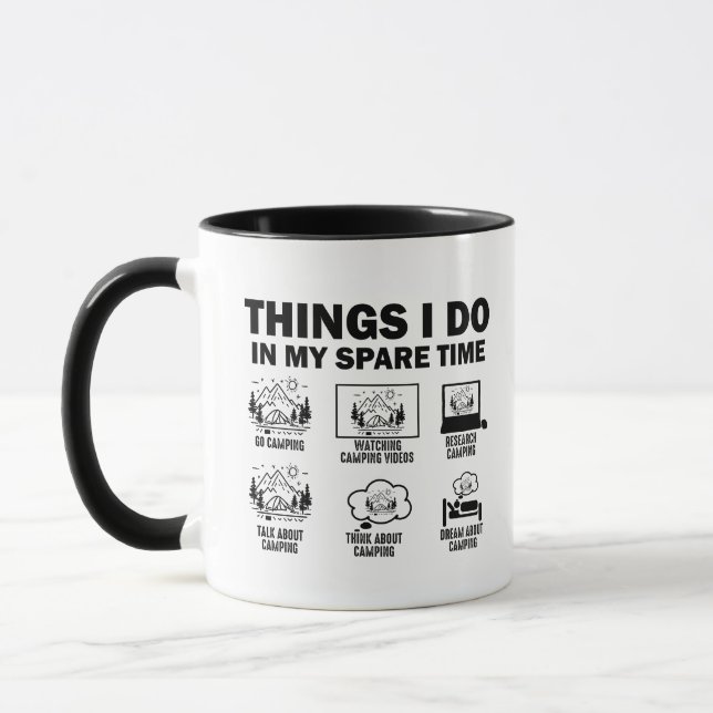 Mug Choses que je fais pendant mon temps libre en camp (Gauche)