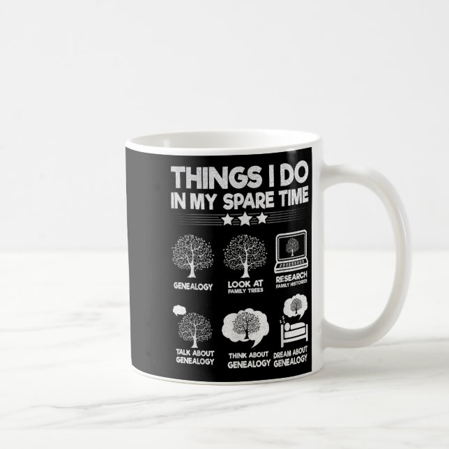 Mug Choses que je fais pendant mon temps libre Généalo (Droite)