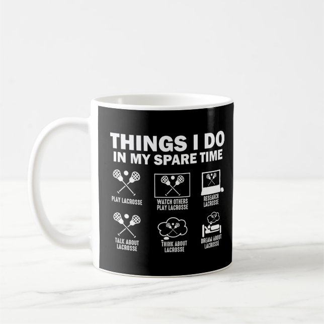 Mug Choses que je fais pendant mon temps libre Lacross (Gauche)