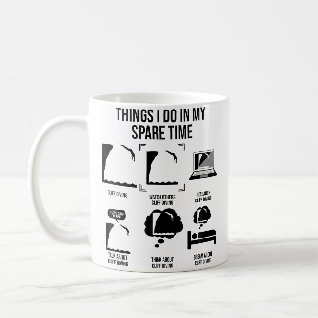 Mug Choses que je fais pendant mon temps libre Plongeo (Gauche)
