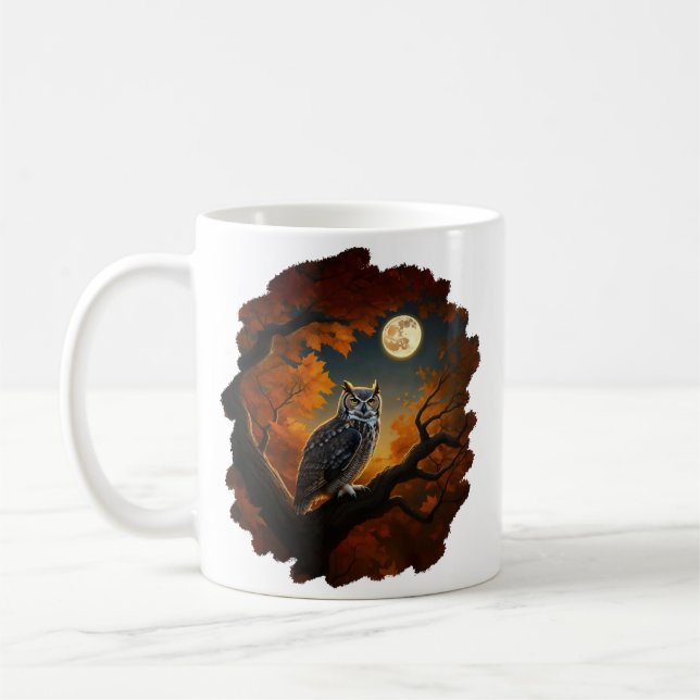 Mug Chouette à cornes en automne (Gauche)