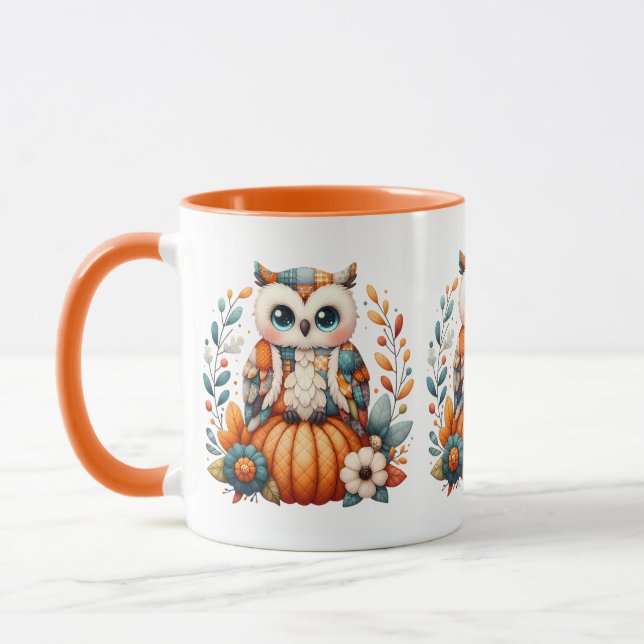 Mug Chouette à écaille sur Citrouille — Chouette à cot (Gauche)