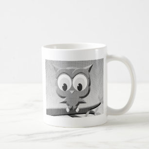 Mug Chouette À Papier En Noir Et Blanc