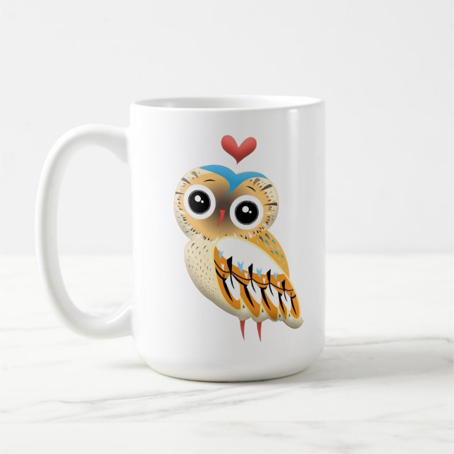 Mug Chouette aimée avec un regard doux (Gauche)