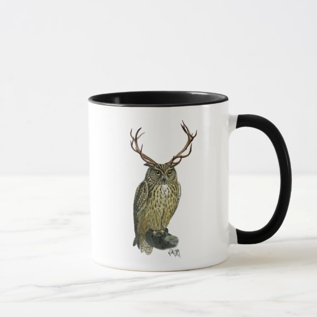 Mug Chouette avec Antlers plain 2 (Droite)