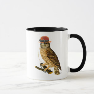 Mug Chouette avec Casquette Bowler style Steampunk