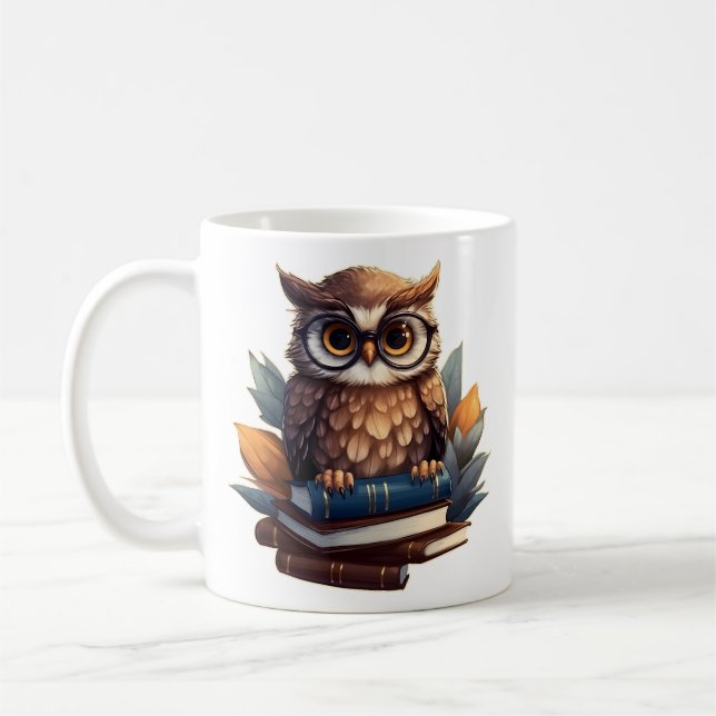 Mug Chouette avec livres (Gauche)