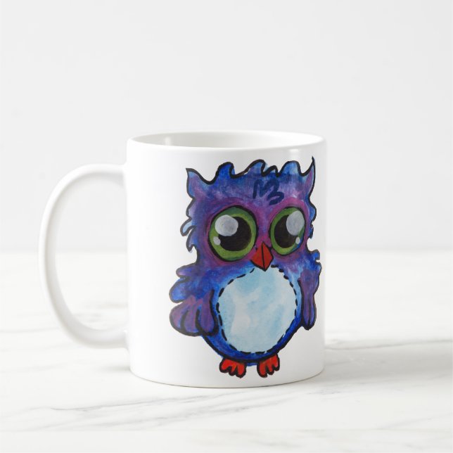 Mug Chouette Bleue Whimsical - Large Awake Now! (Gauche)