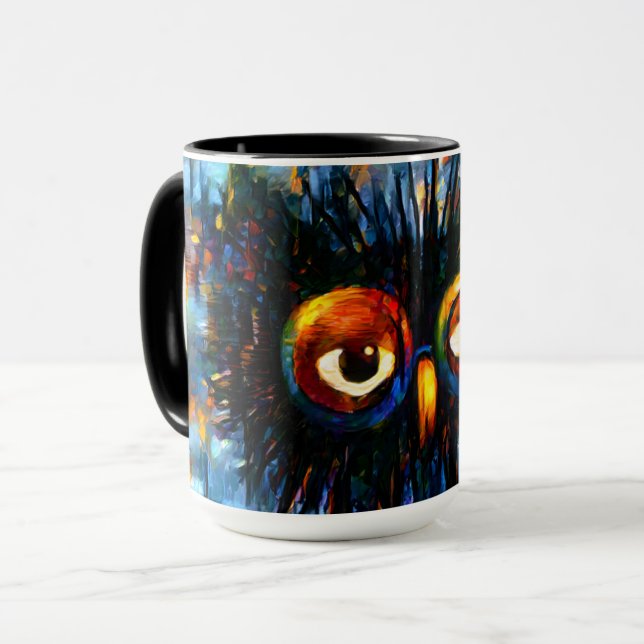 Mug Chouette brillante et sage (Devant gauche)