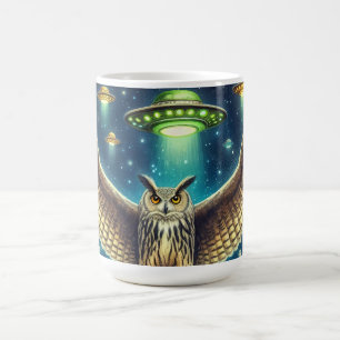 Mug Chouette cosmique - OVNI dans le ciel
