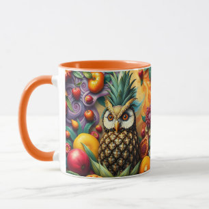 Mug Chouette d'ananas serène mignonne Imaginaire