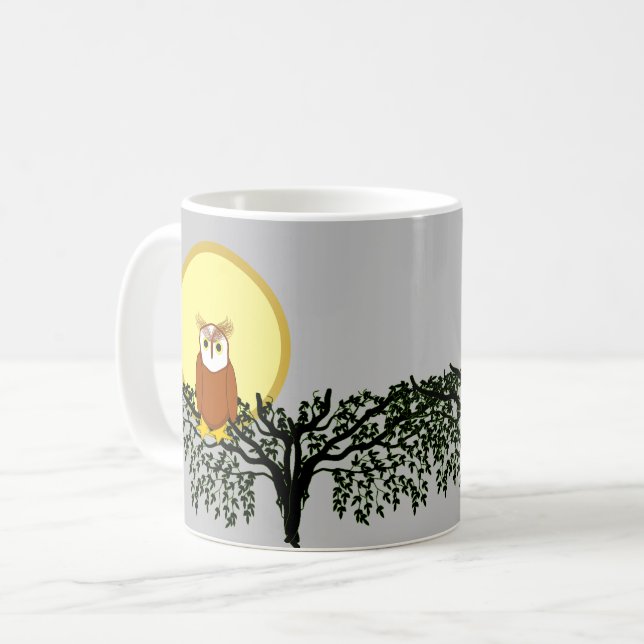 Mug - Chouette dans les branches de l'arbre avec l (Devant gauche)