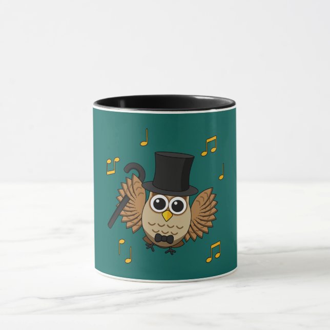 Mug Chouette dansante mignonne avec notes musicales De (Centre)