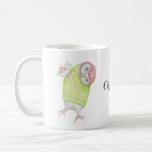 Mug Chouette de la Saint Valentin aux fleurs