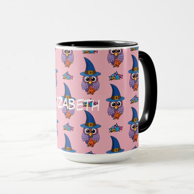 Mug Chouette de l'Assistant Cartographie - Motif | Ajo (Devant droit)