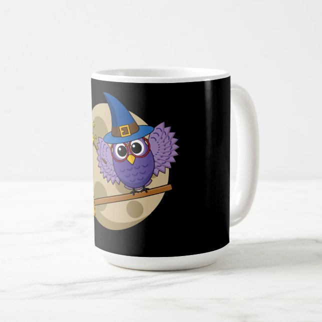 Mug Chouette de l'Assistant de dessin animé volant sur (Devant droit)