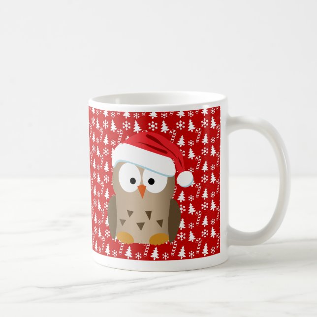 Mug Chouette de Noël avec chapeau de Noël (Droite)