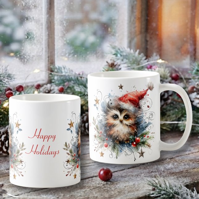 Mug Chouette de Noël Fantaisiste (Créateur téléchargé)