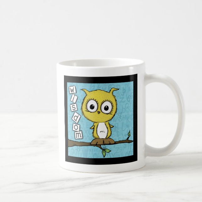 Mug Chouette de sagesse mignonne (Droite)