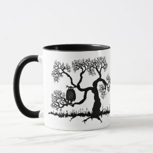 Mug Chouette éffrayante dans l'arbre