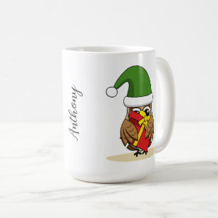 Mug Chouette elfe de Noël avec présent